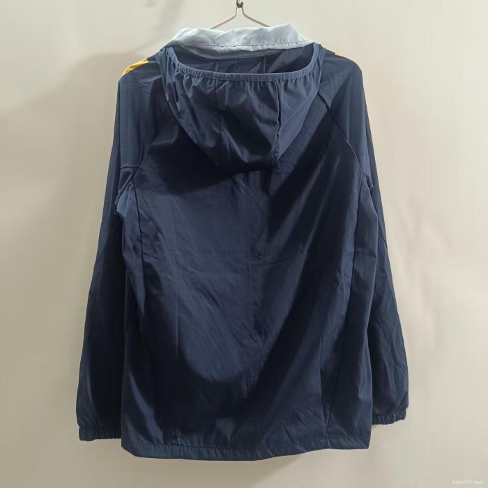 25/26 Real Madrid Blue Mid-length Windbreaker Jacket