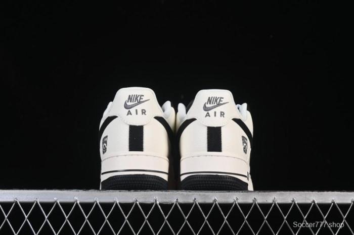 Nike Air Force 1 '07 Low Gucci Collaboration Off-White Black Canvas Hook Low-Top Casual Sneakers - XD2588-605