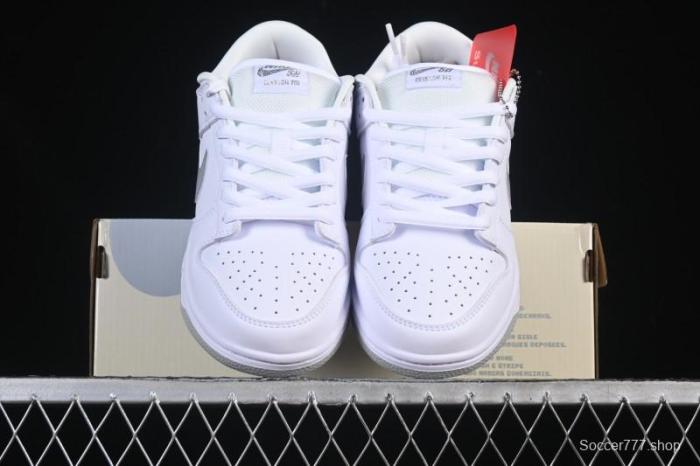 Nike Supreme x Dunk SB Dunk Low White Low-Top Casual Skate Shoes - HQ8487-100