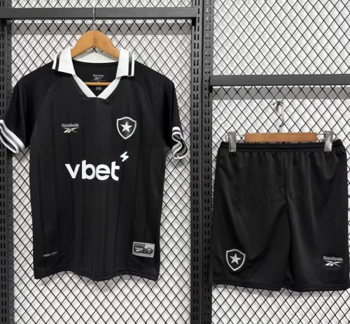 25/26 Kids Botafogo Away Black Jersey With Sponsor