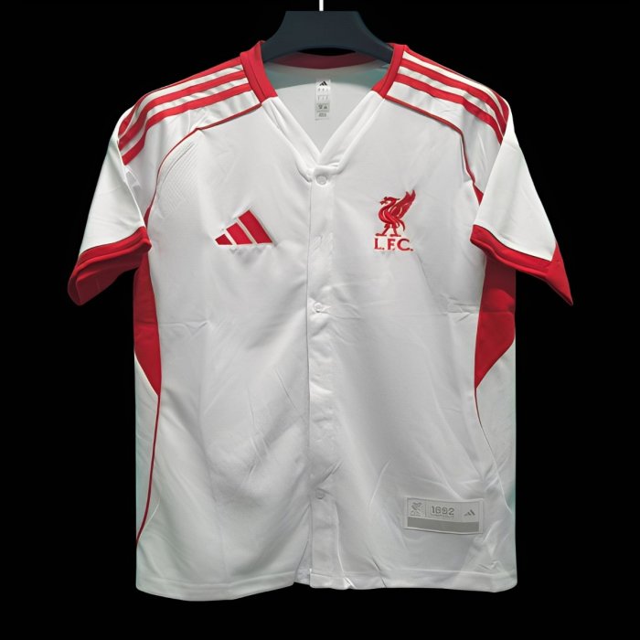 25/26 Liverpool US Pack WHITE Baseball Jersey