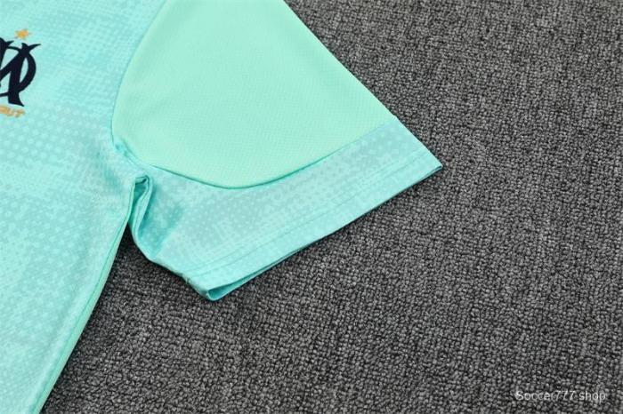 25/26 Olympique de Marseille Lake Blue Camouflage with XS Short Sleeve+Soccer Shorts