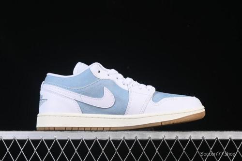 Nike Air Jordan 1 Low Denim Worn Blue Retro Basketball Shoes - HQ2004-400