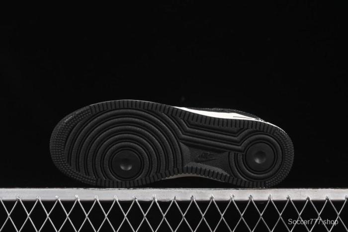 Nike Air Force 1'07 Low Stussy Collaboration Dark Grey Woven Casual Sneakers - LW9279-002