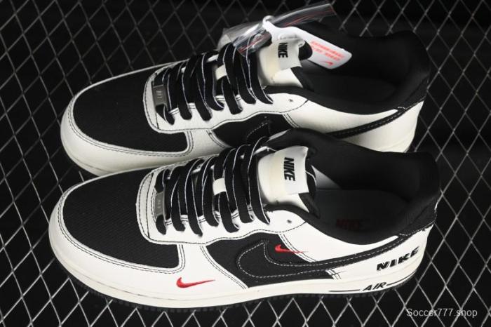 Nike Air Force 1'07 Low Black White Triple Swoosh Casual Sneakers - SC9207-537