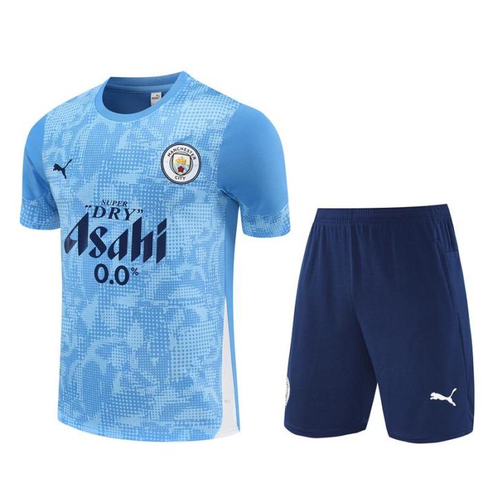 25/26 Manchester City Light Blue Camouflage with XS Short Sleeve+Soccer Shorts