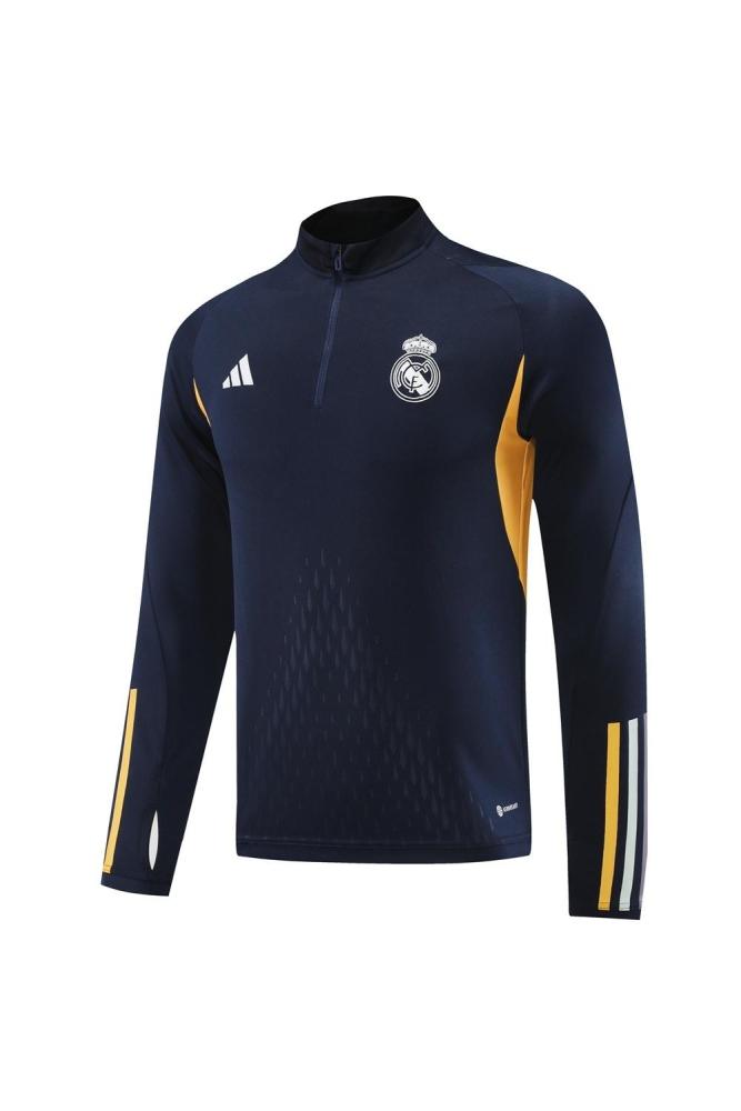 25/26 Real Madrid Royal Blue Half Zipper Jacket+Long Pants