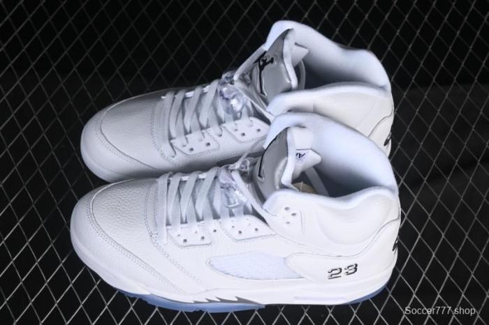 Nike Air Jordan 5 Retro White Metallic Basketball Shoes - HQ7978-103