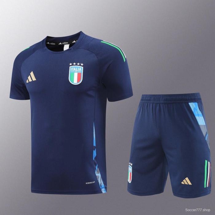 2025 Italy Royal Blue Short Sleeve+Soccer Shorts
