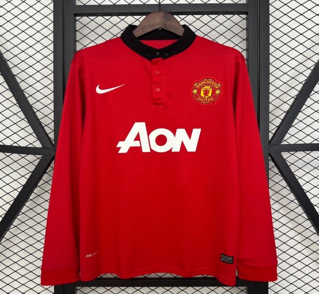 13/14 Retro Long Sleeve Manchester United Home Jersey