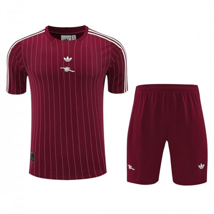 25/26 Arsenal Adidas Original Wine Short Sleeve Jersey+Shorts