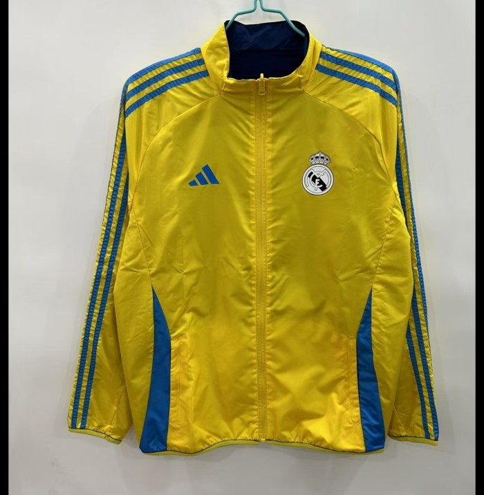 25/26 Real Madrid Yellow/Navy Reversible Windbreaker