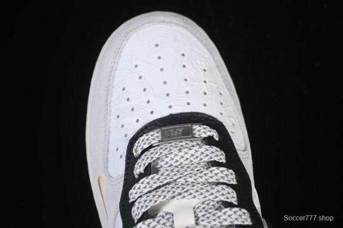 Nike Air Force 1'07 Low Casual Sneakers in White Black Gray - YF9511-805