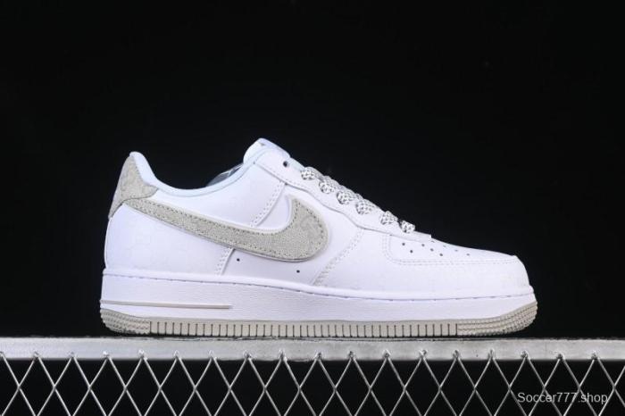 Nike Air Force 1 '07 Low Gucci Collaboration Light Gray Denim Glow-in-the-Dark Low-Top Casual Sneakers - XX3168-197
