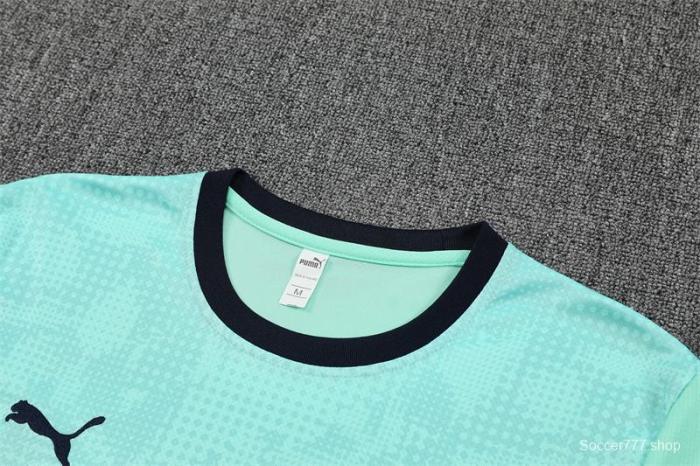 25/26 Olympique de Marseille Lake Blue Camouflage with XS Short Sleeve+Soccer Shorts