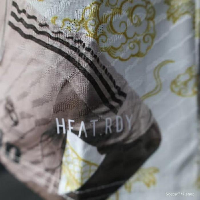 Player Version 25/26 Real Madrid White with Golden Dragon Pattern Jersey