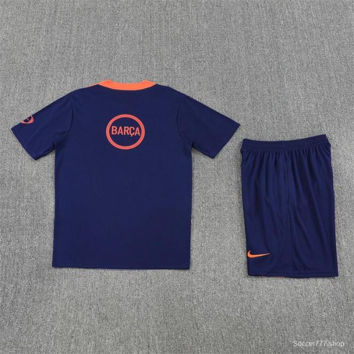 25/26 Barcelona Royal Blue Camouflage T90 Short Sleeve Jersey+Shorts