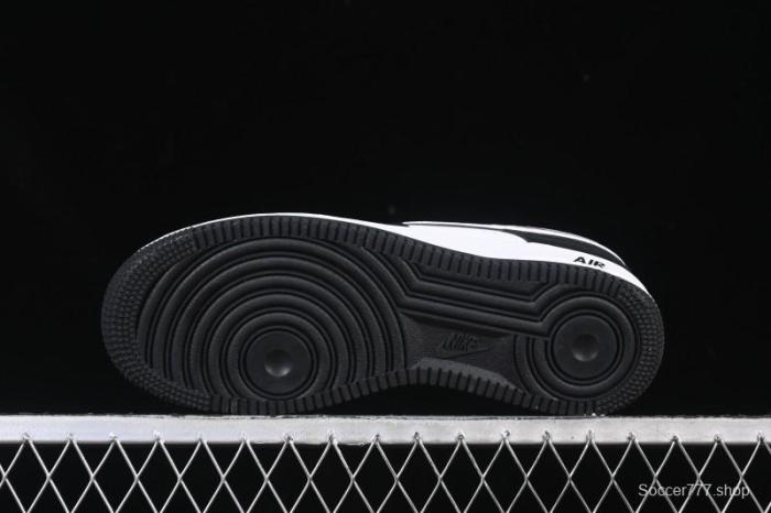 Nike Air Force 1'07 Low Black White Cracked Leather Casual Sneakers - ZH0316-118
