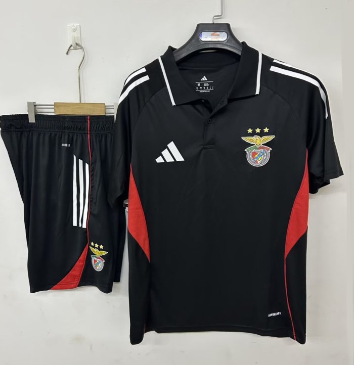 25/26 POLO Benfica Training Jersey Black+ Shorts