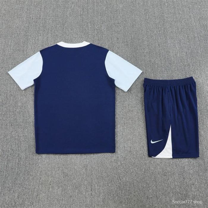25/26 Tottenham Hotspur Royal Blue with XS Short Sleeve+Soccer Shorts