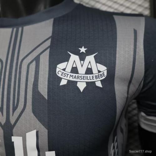 Player Version 25/26 Olympique de Marseille Grey with Geometric Stripes Jersey