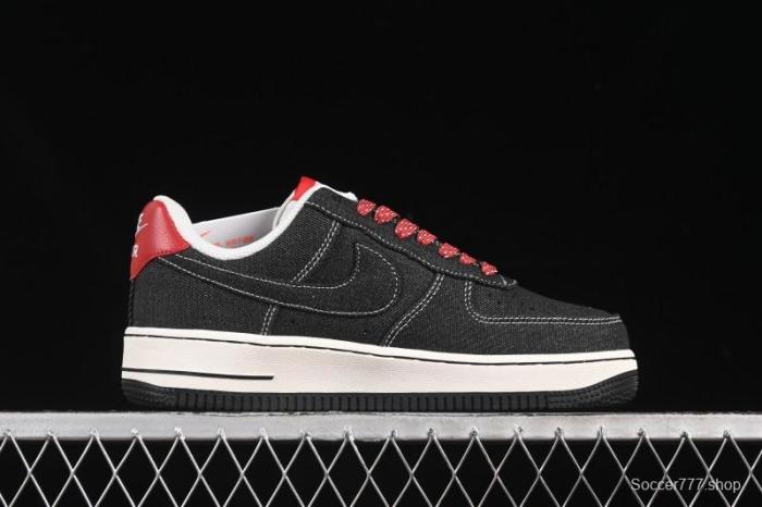 Nike Air Force 1'07 Low Stussy Collaboration Dark Grey Woven Casual Sneakers - LW9279-002