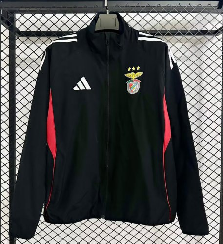 25/26 Benfica BLACK Full Zipper Windbreaker