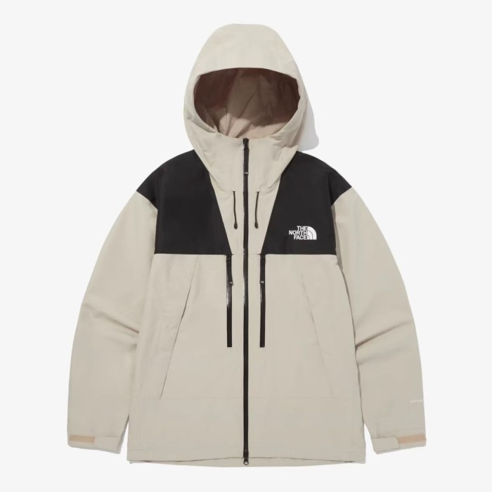 2025 The North Face Summit Series Technical Jacket - Cream/Black Colorblock with Dual-Zip Design