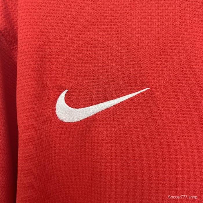 13/14 Retro Long Sleeve Manchester United Home Jersey