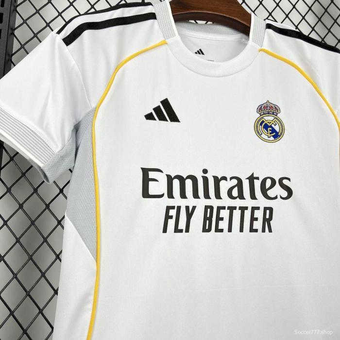 25/26 Kids Real Madrid Home Jersey