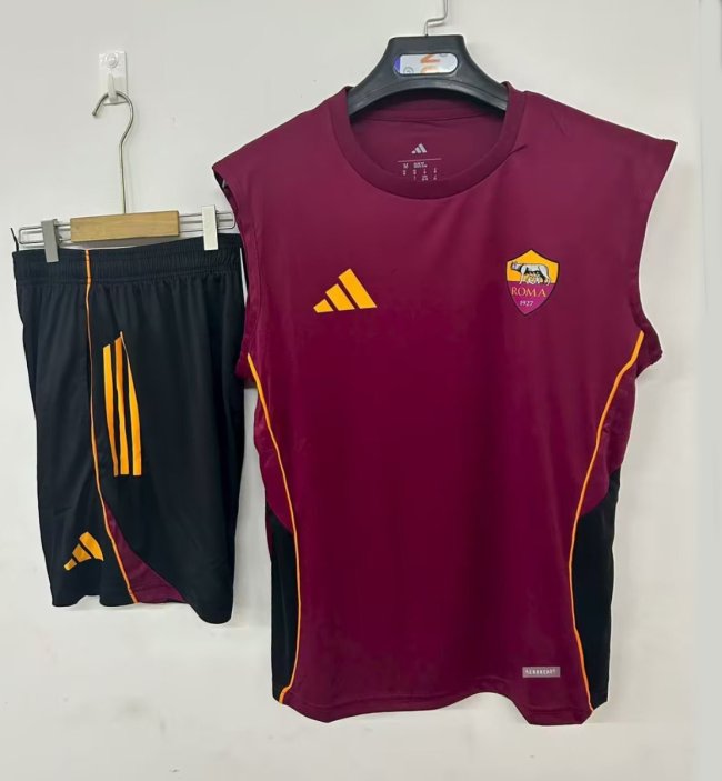 25/26 Roma Vest Jersey Red+ Shorts