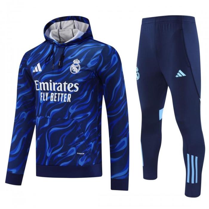 25/26 Real Madrid Blue Hoodie +Long Pants