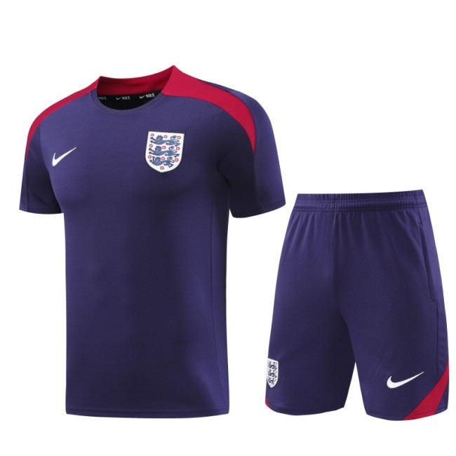 2025 England Purple Short Sleeve+Soccer Shorts