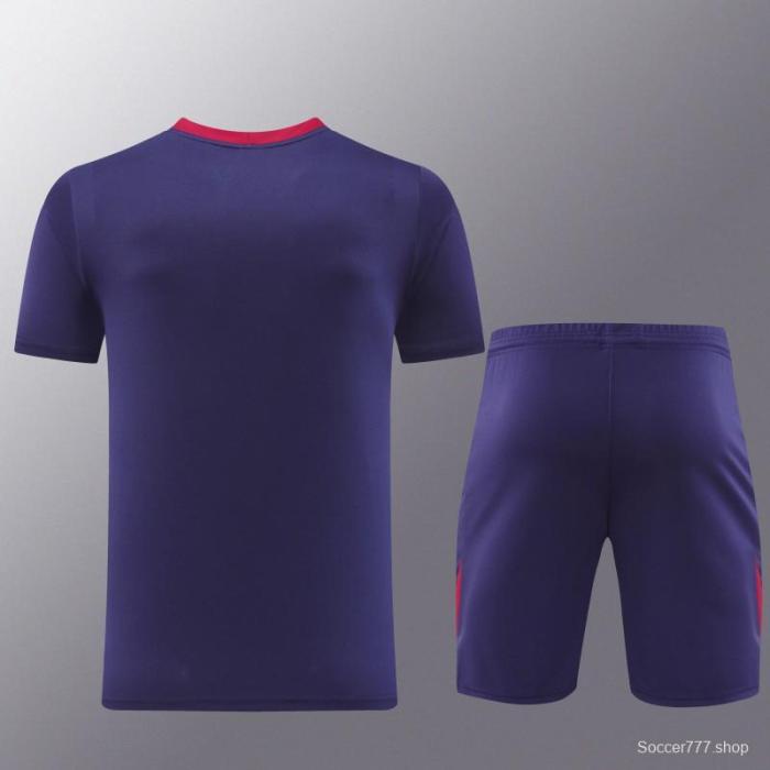 2025 England Purple Short Sleeve+Soccer Shorts