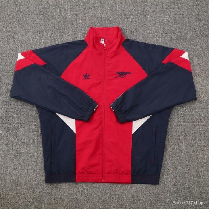 25/26 Arsenal Red Half Zipper Jacket+Long Pants S-3XL