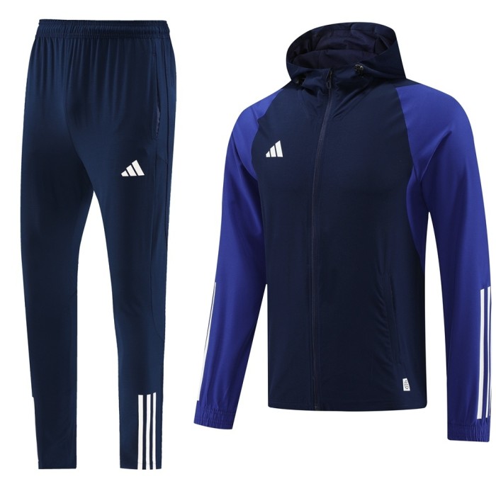 2025 Adidas Royal Blue Half Zipper Jacket+Long Pants S-2XL