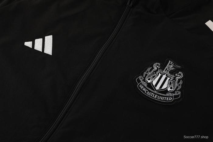 25/26 Newcastle United Black S-3XL Half Zipper Jacket+Long Pants
