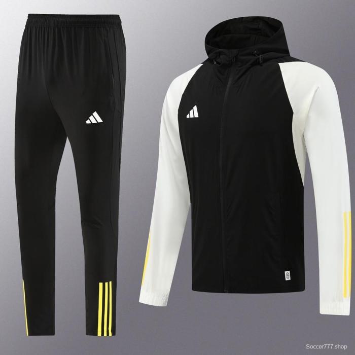 2025 Adidas Black White Half Zipper Jacket+Long Pants S-2XL