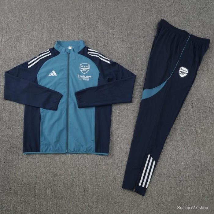 25/26 Arsenal Blue Half Zipper Jacket+Long Pants S-3XL