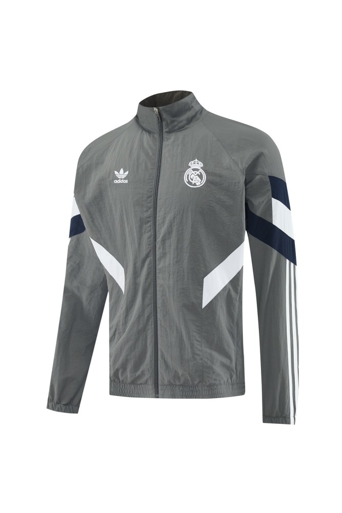 25/26 Real Madrid Grey S-3XL Half Zipper Jacket+Long Pants
