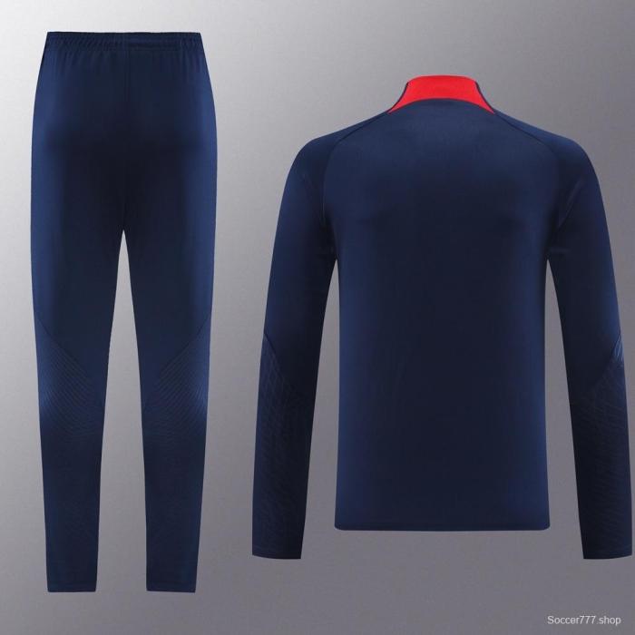 23/24 PSG Royal Blue S-2XL Half Zipper Jacket+Long Pants