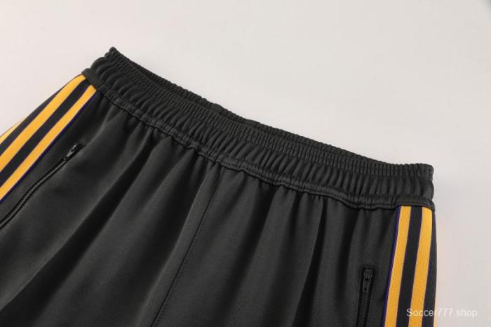 25/26 Manchester United 08 Dark Gray Half Zipper Jacket+Long Pants S-2XL