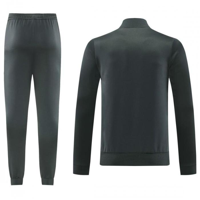 25/26 Manchester United 08 Dark Gray Half Zipper Jacket+Long Pants S-2XL