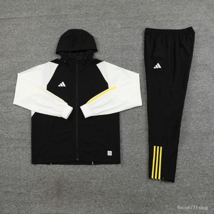 2025 Adidas Black White Half Zipper Jacket+Long Pants S-2XL