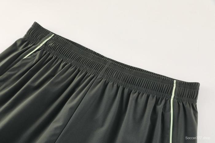 25/26 Real Madrid Light Green Half Zipper Jacket+Long Pants S-3XL