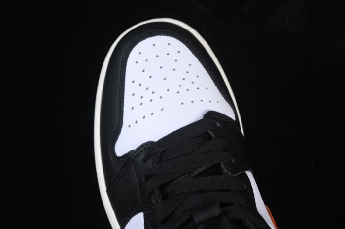 Nike Air Jordan 1 Mid AJ1 Mid-Top Casual Sneakers with Black White Orange Design - DQ8426-801