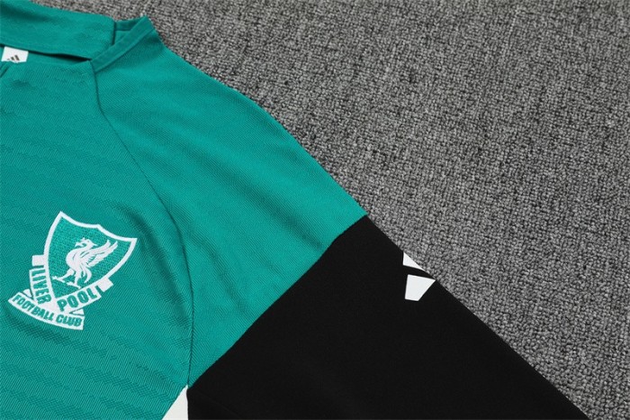 Player Version 25/26 Liverpool Green AD on Both Sleeves Half Zipper Jacket+Long Pants