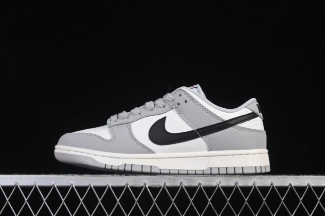 Nike SB Dunk Low White Black Grey Low-Top Casual Skate Shoes - IB3079-101