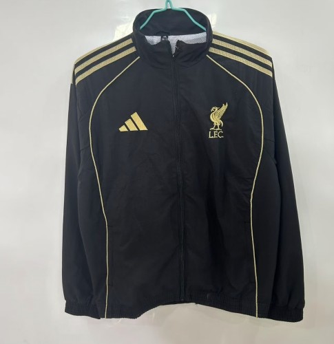 25/26 Liverpool Black Windbreaker