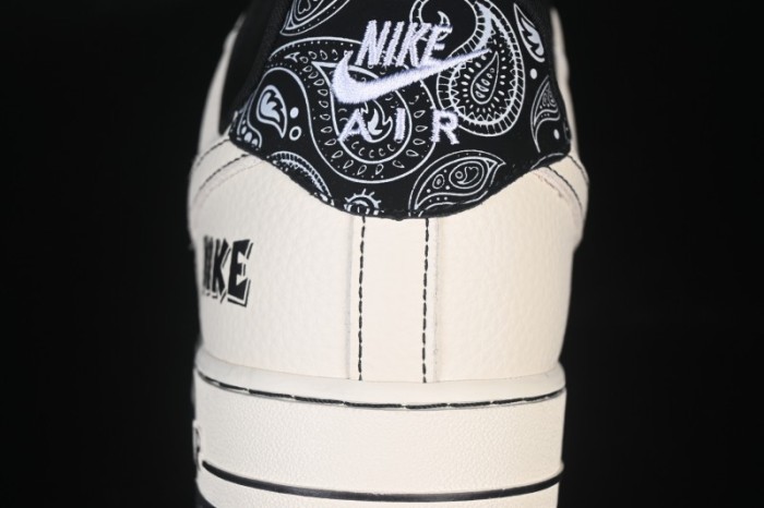 Nike Air Force 1'07 Low Cashew Flower Classic White Black Low-Top Casual Sneakers - ZD1988-005